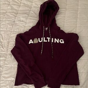Pusheen Maroon “Adulting” Hoodie Sweatshirt